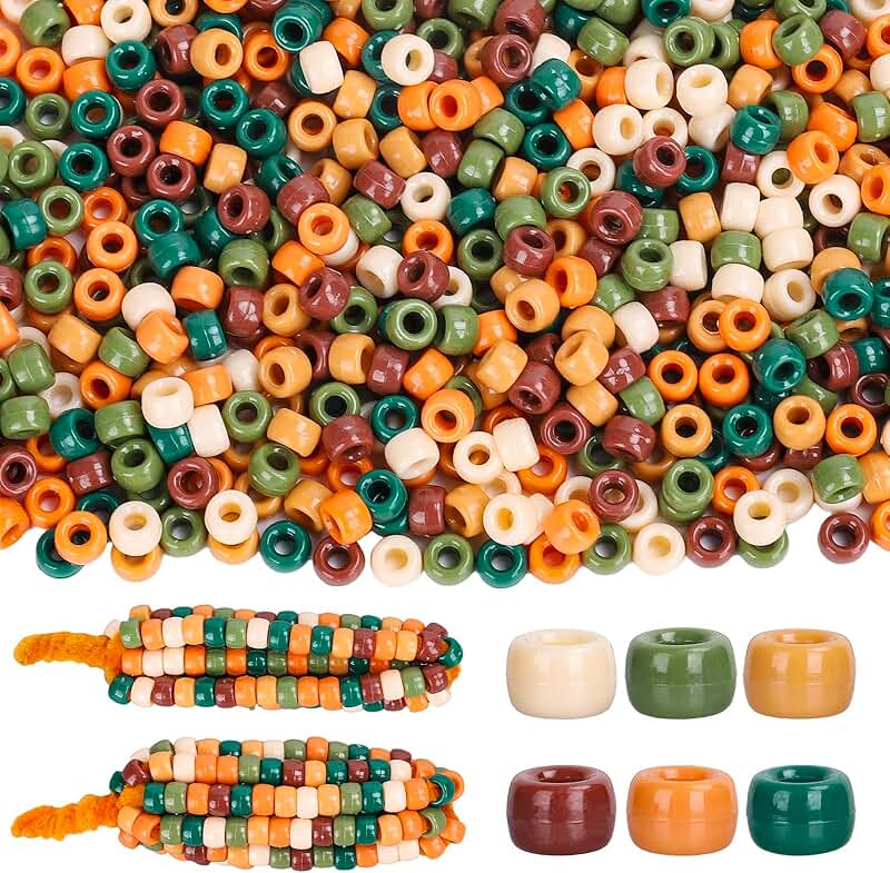 3000 Fall Pony Beads in 6 Colors for Jewelry Making