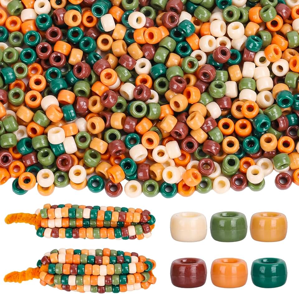 3000 Fall Pony Beads in 6 Colors for Jewelry Making