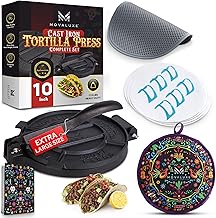 10-inch Cast Iron Tortilla and Roti Press Gift Set