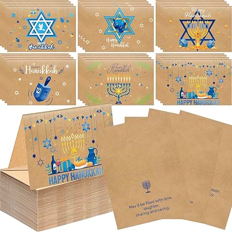 48 Hanukkah greeting cards with envelopes