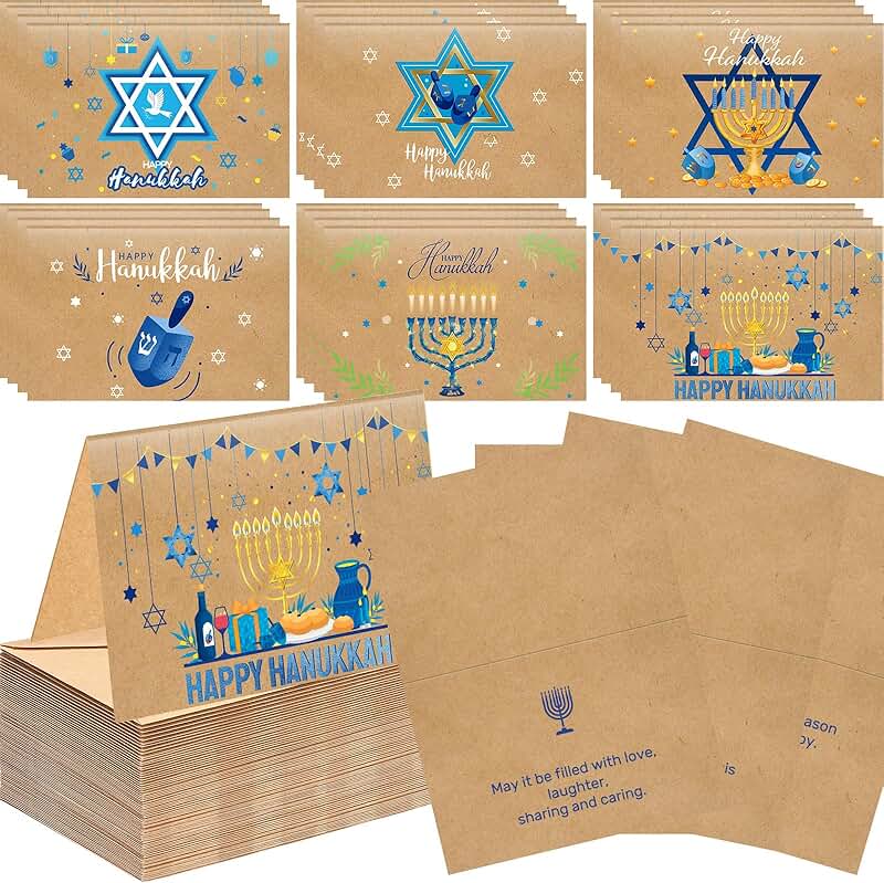 48 Hanukkah greeting cards with envelopes