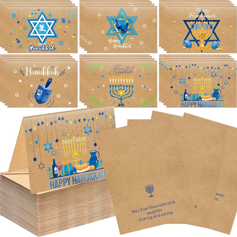 48 Hanukkah greeting cards with envelopes