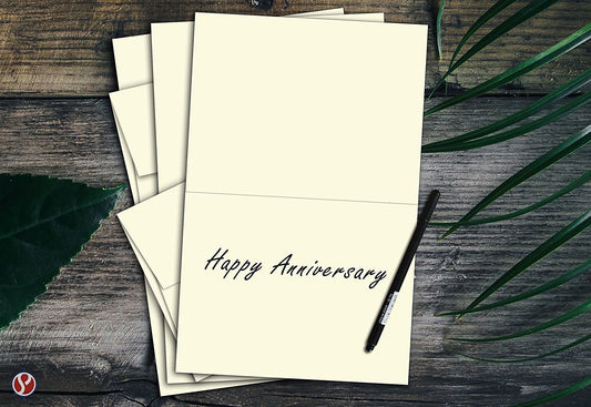 Set of 50 cream greeting cards with envelopes