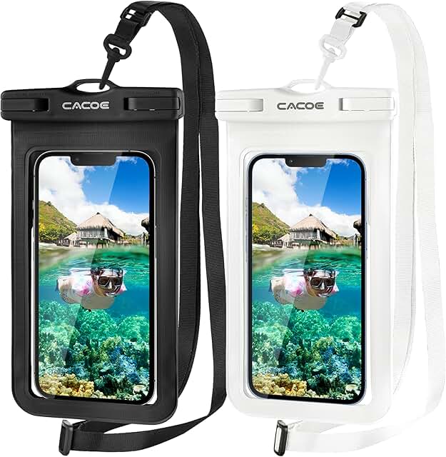 Waterproof Phone Case 2 Pack with Neck Lanyard