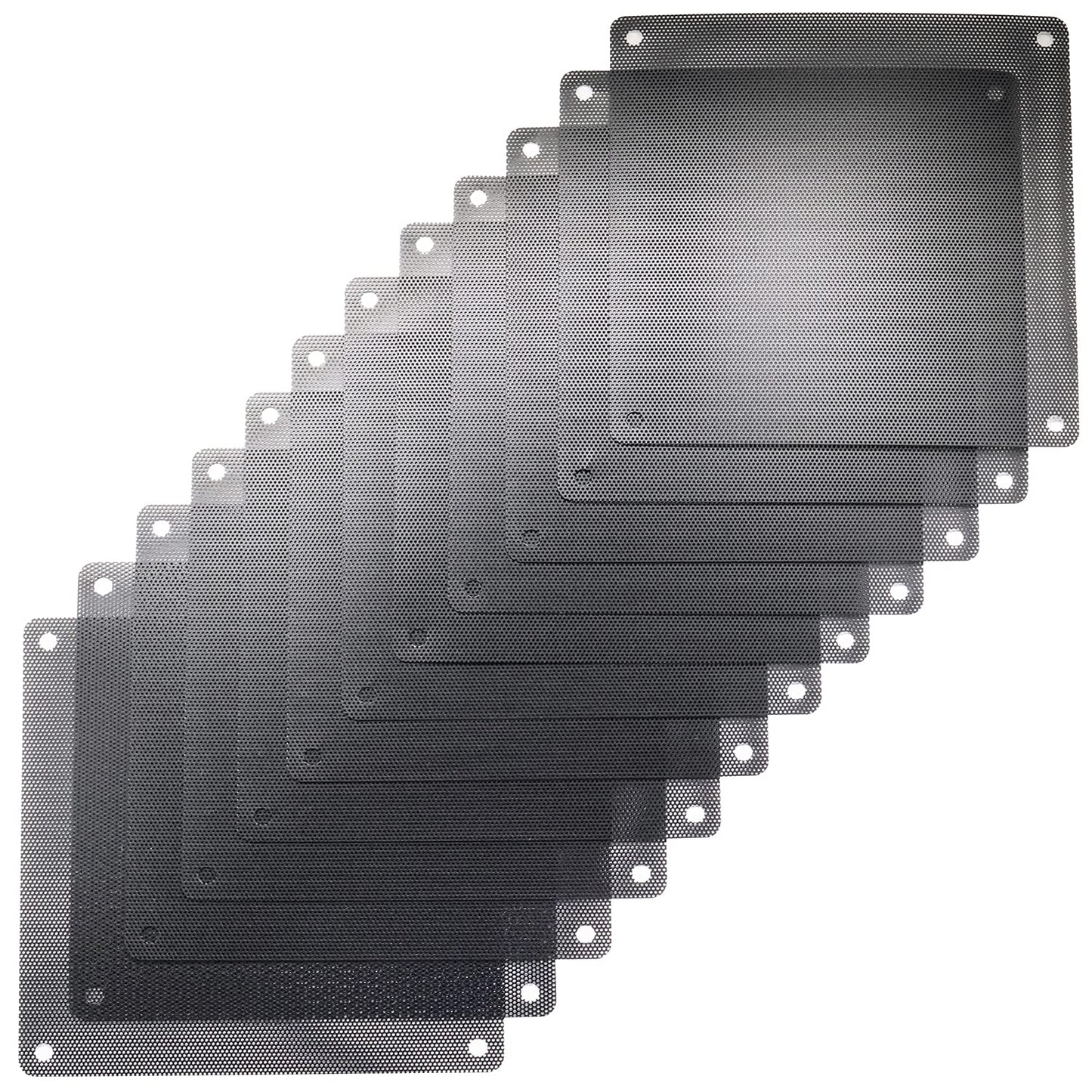 Set of 12 black 140mm PVC dustproof case covers