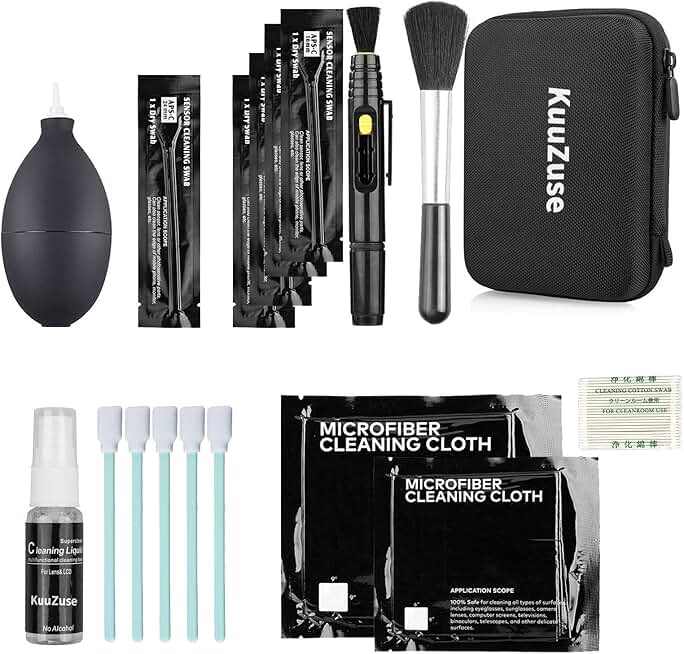 Professional DSLR Camera Cleaning Kit with Swabs and Cloths