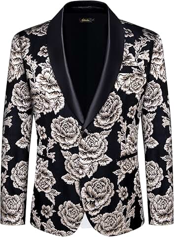 Men's One-Button Dress Suit Jacket for Formal Events