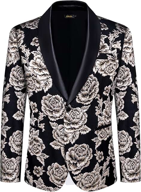 Men's One-Button Dress Suit Jacket for Formal Events