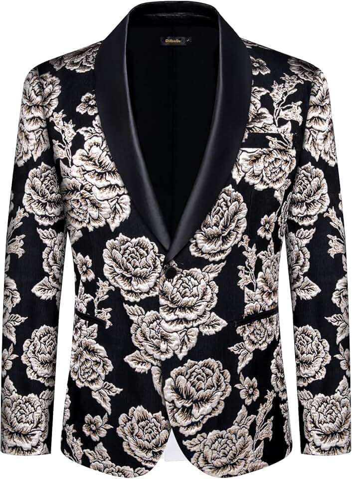 Men's One-Button Dress Suit Jacket for Formal Events