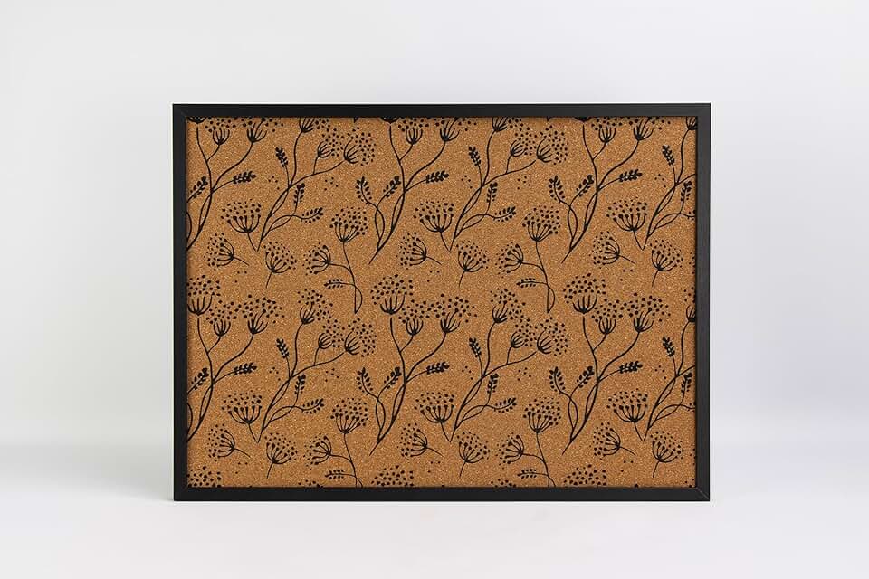 Black floral branch corkboard