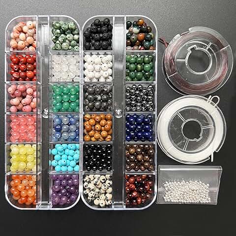 600pcs 4mm Natural Round Stone Beads for Jewelry Making