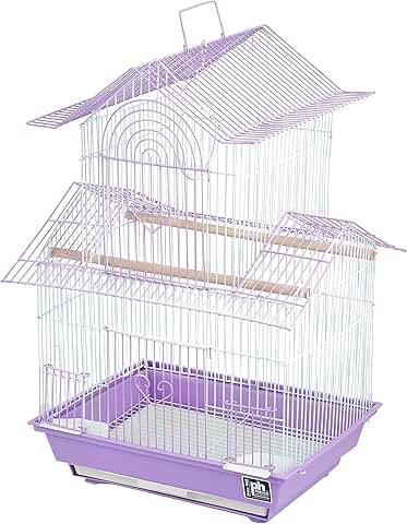 Shanghai Parakeet Cage in Lilac and White