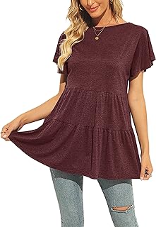 Women's Short Sleeve Summer Babydoll Top