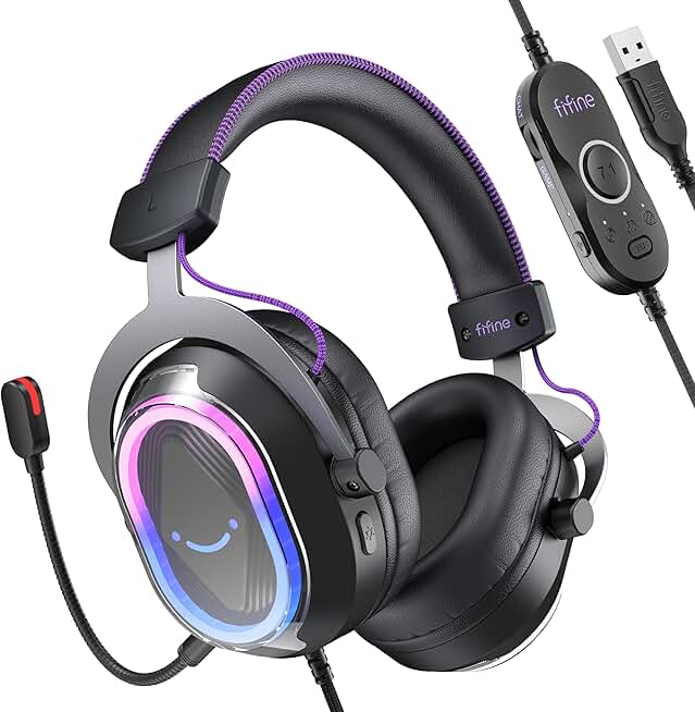 Wired USB Gaming Headset with 7.1 Surround Sound and RGB