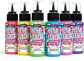 6 Bottles of 3D Jelly Drop Paints for Crafts and Decor