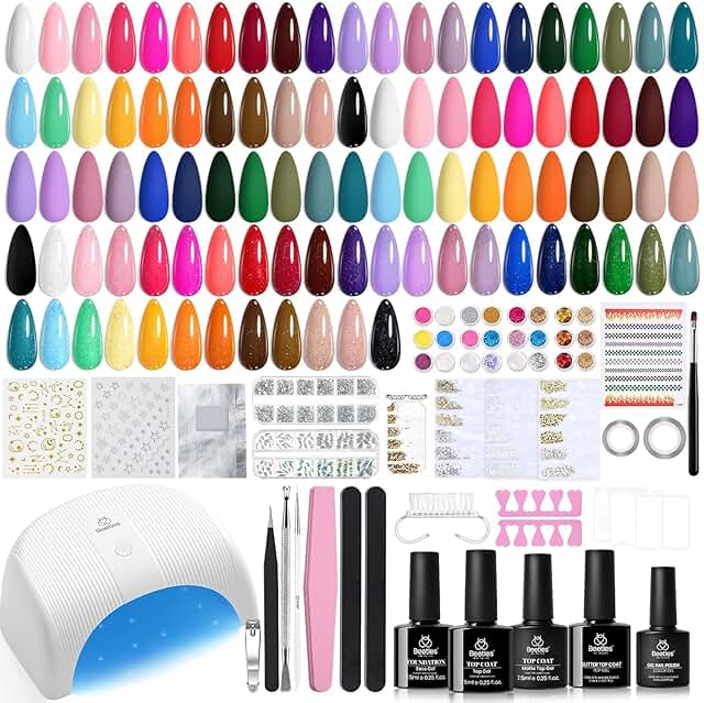 53-Piece Gel Nail Polish Kit with UV Light and Tools
