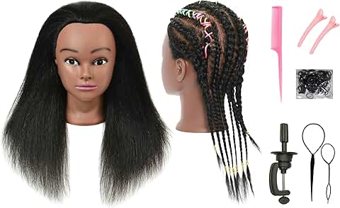 Mannequin Head with Human Hair for Hair Styling Practice