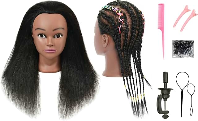 Mannequin Head with Human Hair for Hair Styling Practice