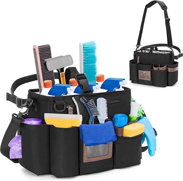 Wearable Cleaning Caddy Bag with Adjustable Straps