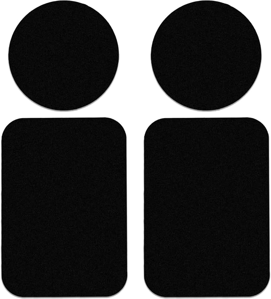 Set of 4 Black Metal Plates for Magnetic Phone Mounts