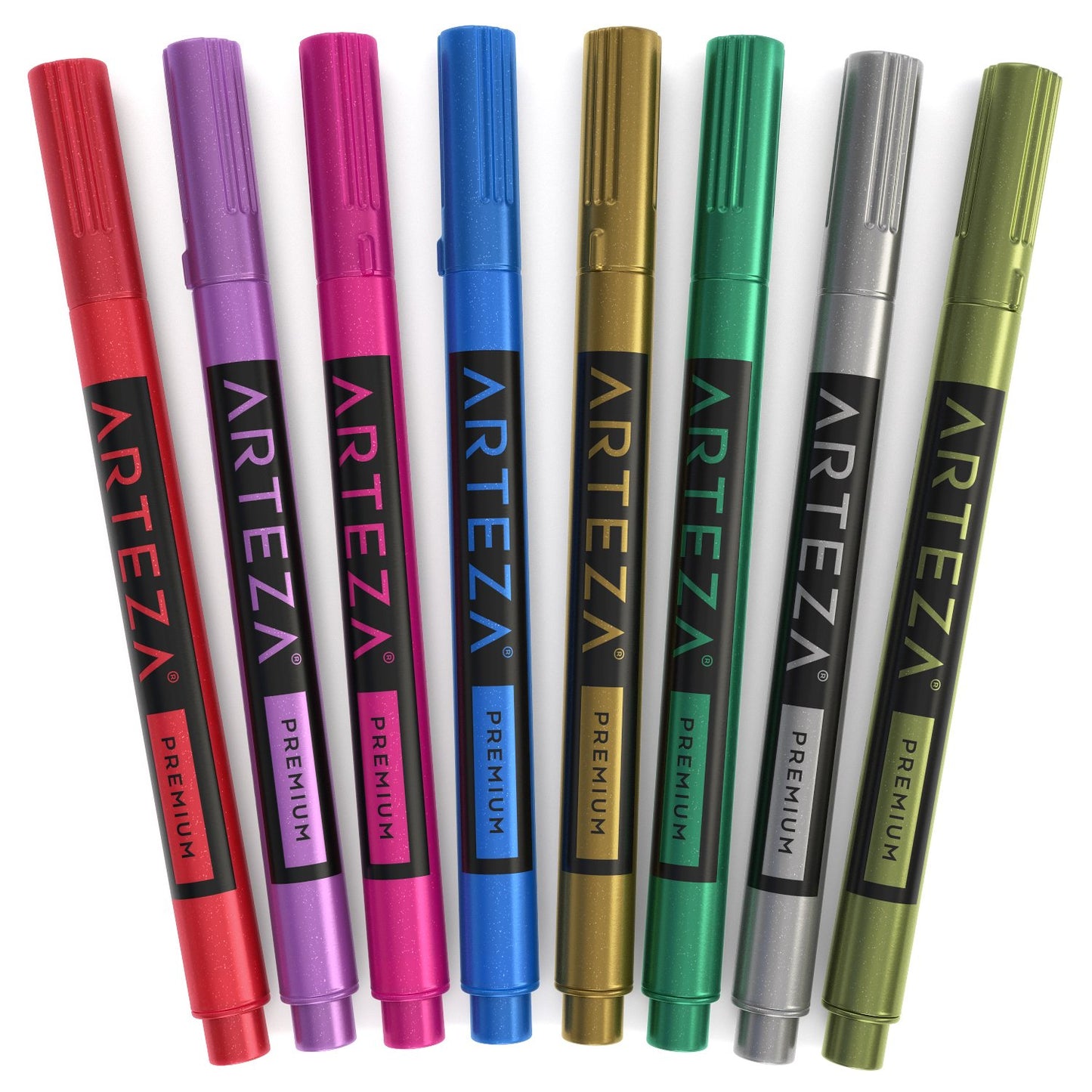 Set of 8 Washable Metallic Paint Markers for Glass and More