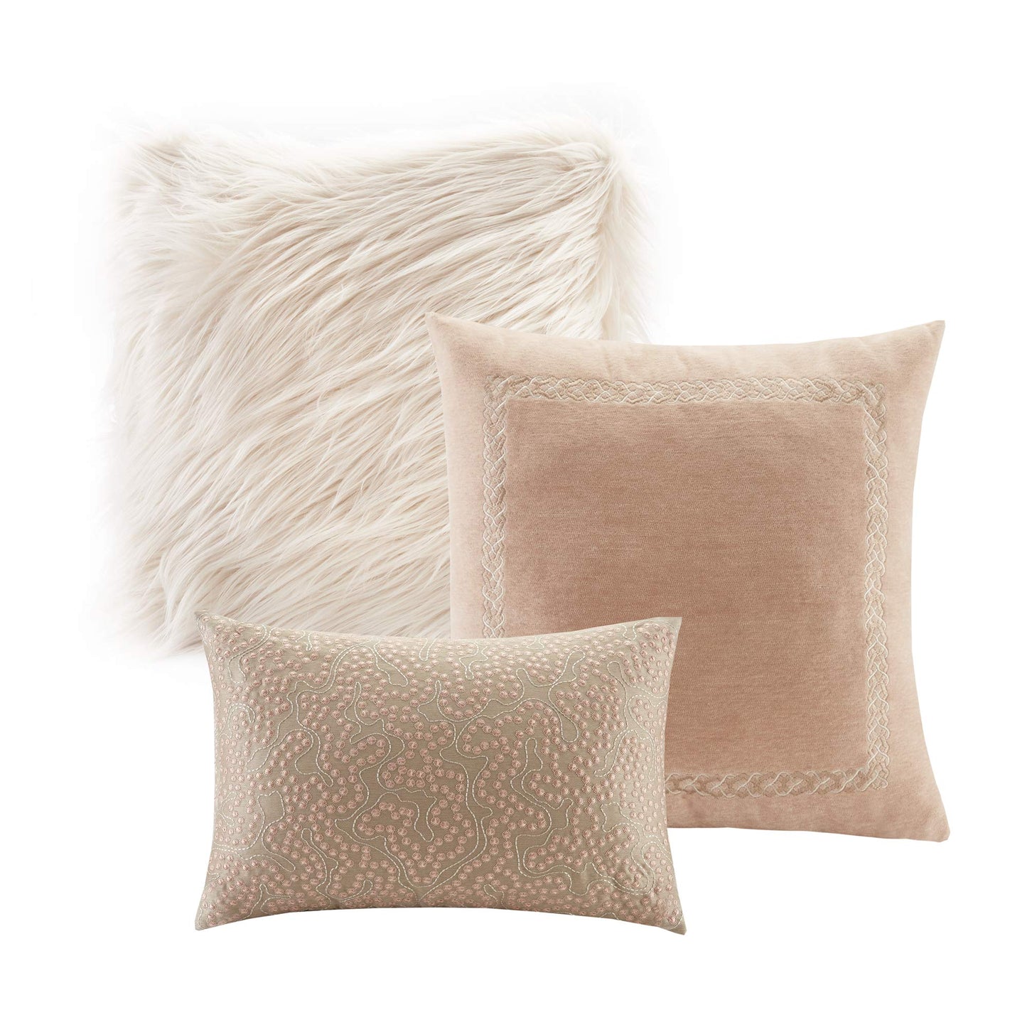 Romance Cozy Comforter Set  All Season Bedding Combo Filled Insert and Removable Duvet Cover, Shams, Decorative Pillows, Ogee Pink Queen(92"x96") 9 Piece