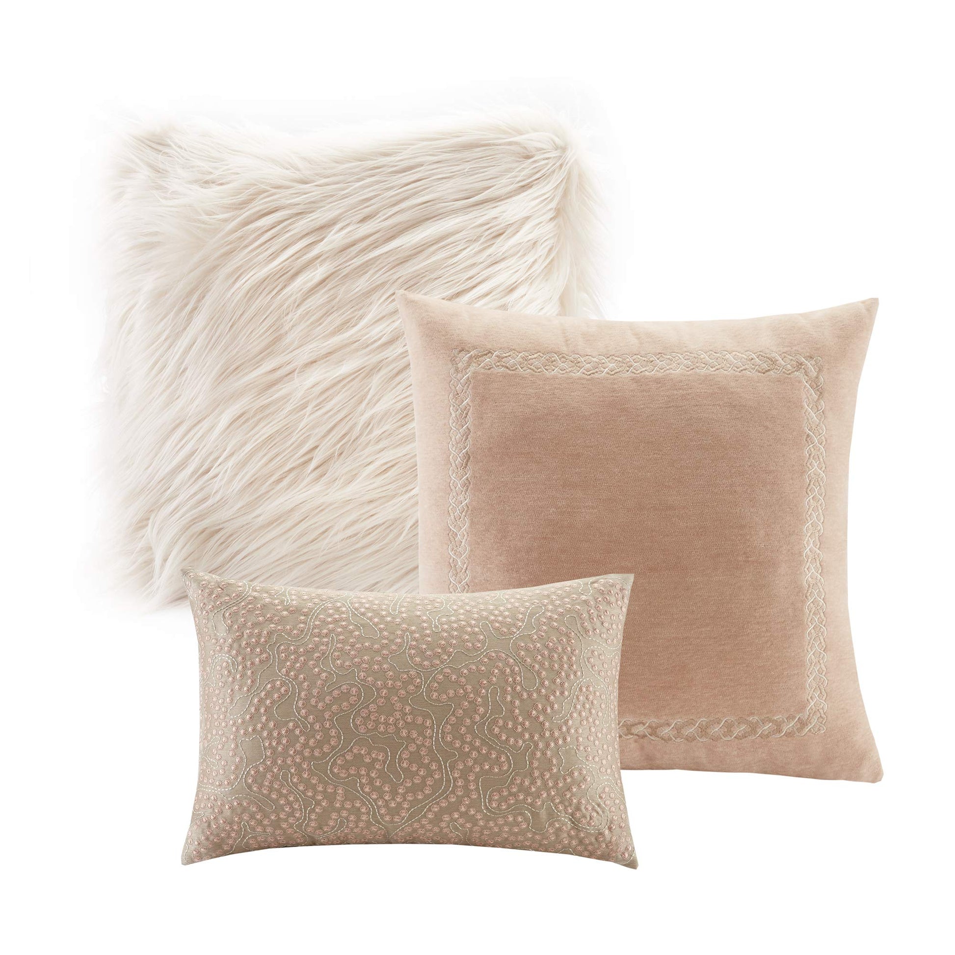 Romance Cozy Comforter Set  All Season Bedding Combo Filled Insert and Removable Duvet Cover, Shams, Decorative Pillows, Ogee Pink Queen(92"x96") 9 Piece