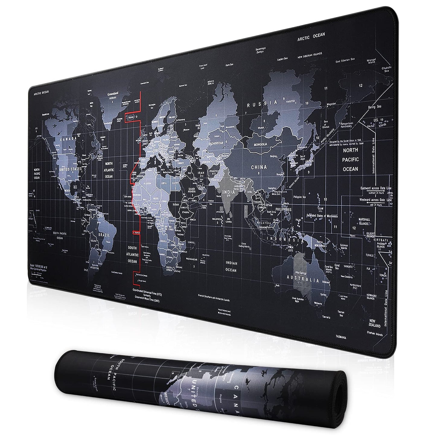 XXL Professional Large Mouse Pad & Computer Game Mouse Mat (35.4x15.7x0.1IN, Map) (90*40 Map)