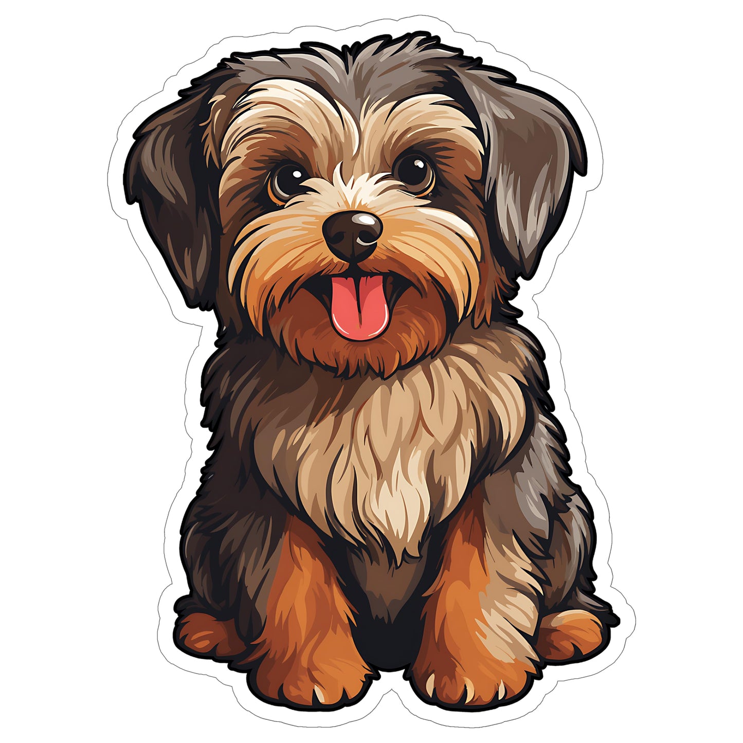 4-Inch Morkie Dog Sticker for Laptops and Water Bottles