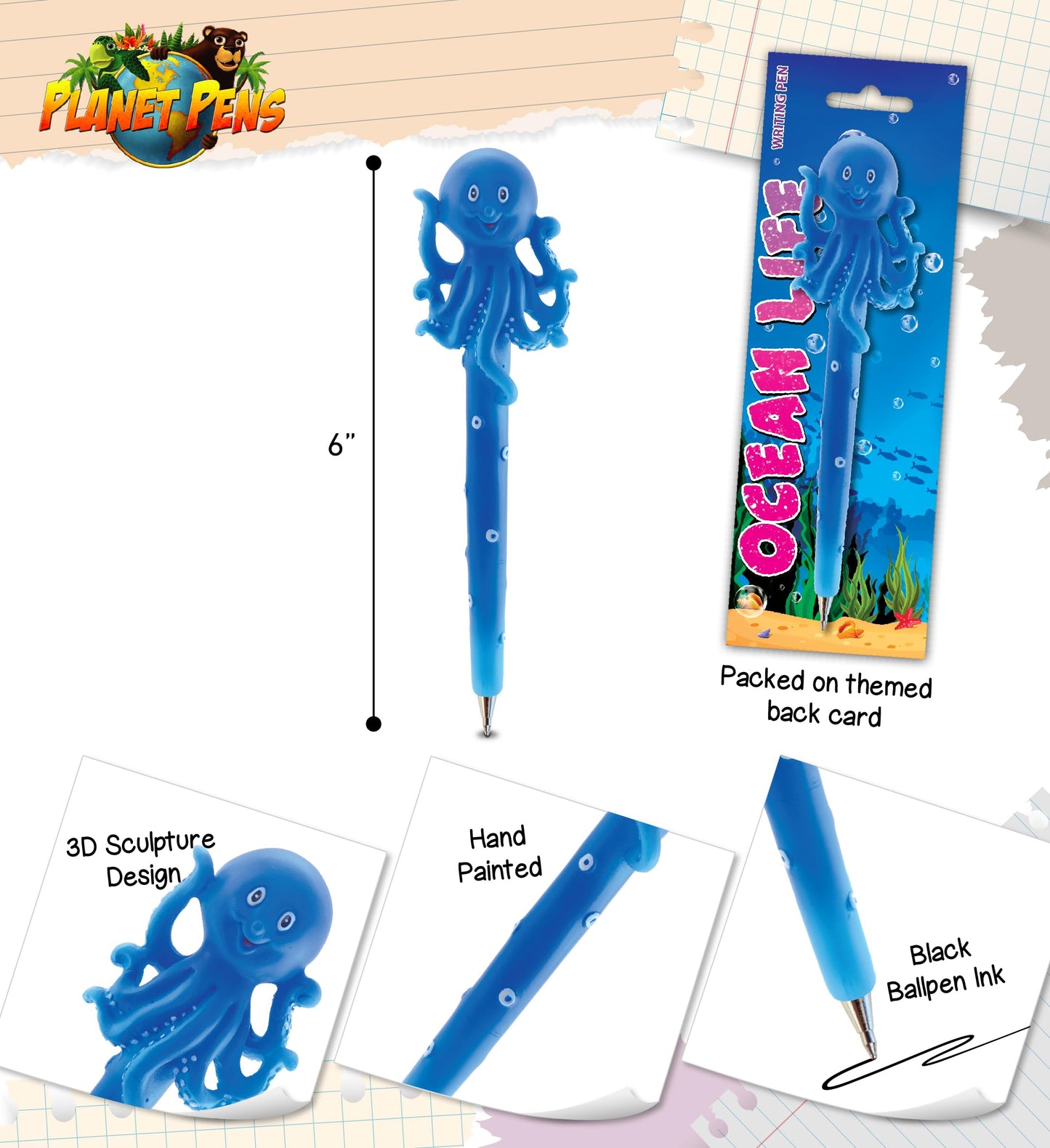 Colorful Octopus Pen for Kids and Adults