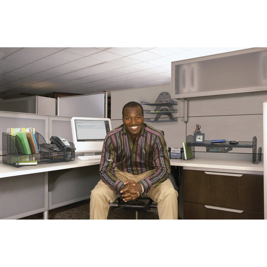 Black Steel Mesh Desk Organizer