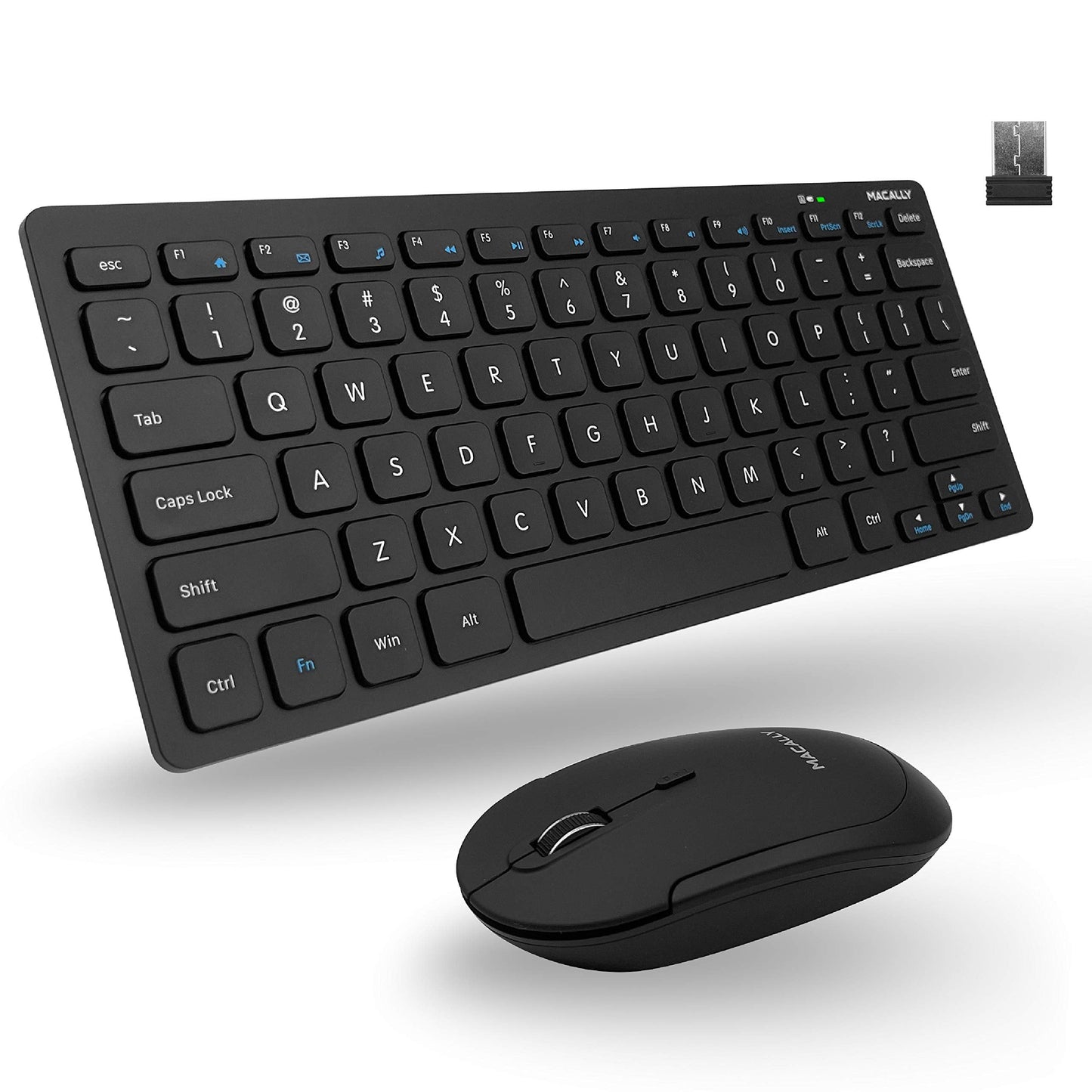 Small Wireless Keyboard and Mouse Combo - an Essential Work Duo - 2.4G Compact Wireless Keyboard Mouse for PC - 78 Key Cordless Mouse and Keyboard Combo with Mini Body and Quiet Click