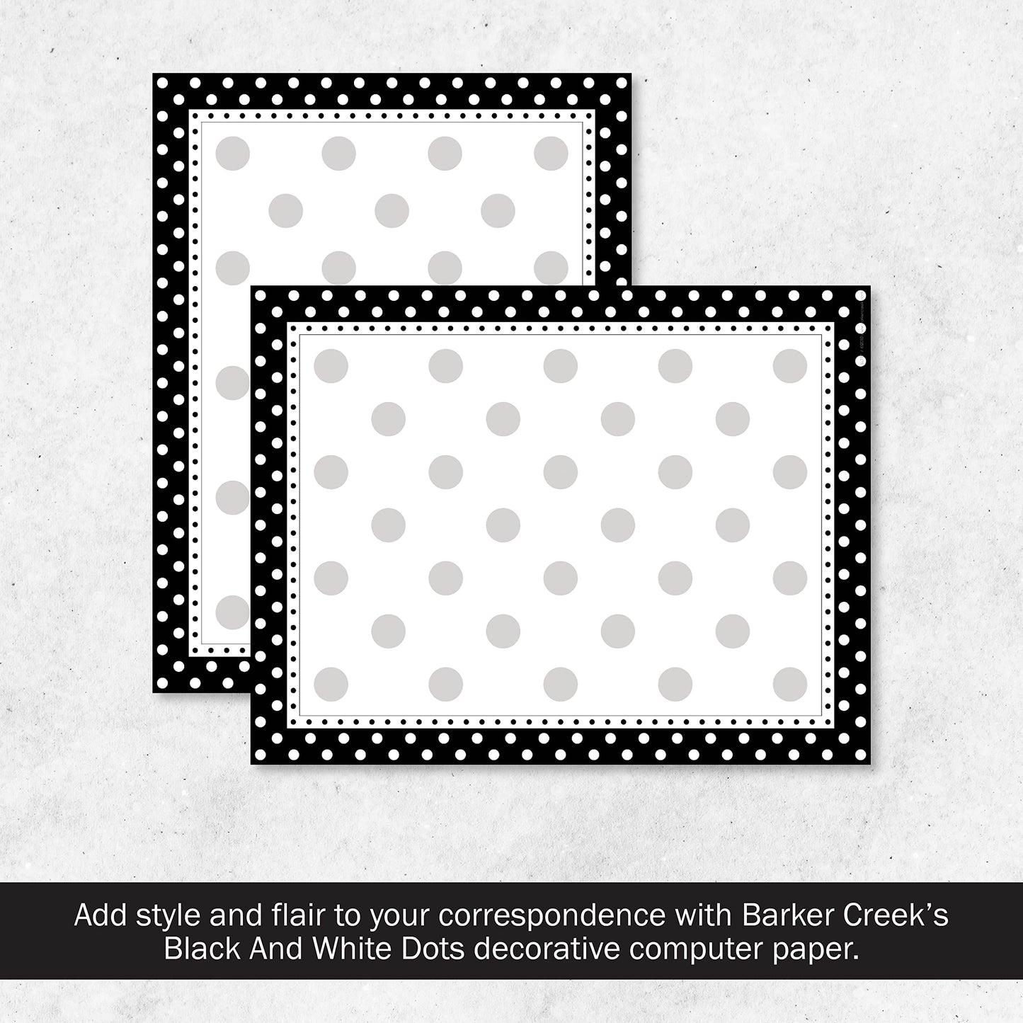 Black and White Dot Decorative Printer Paper, 8.5 x 11, 50 Sheets