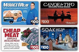 Set of 4 Funny Fake Gift Card Inserts