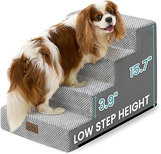 Small Dog Stairs with Washable Cover and Non-Slip Surface