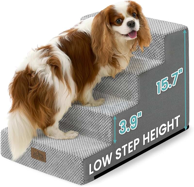 Small Dog Stairs with Washable Cover and Non-Slip Surface
