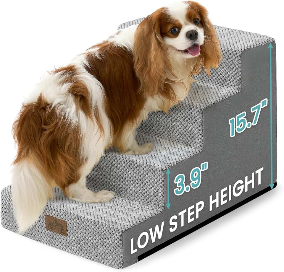 Small Dog Stairs with Washable Cover and Non-Slip Surface