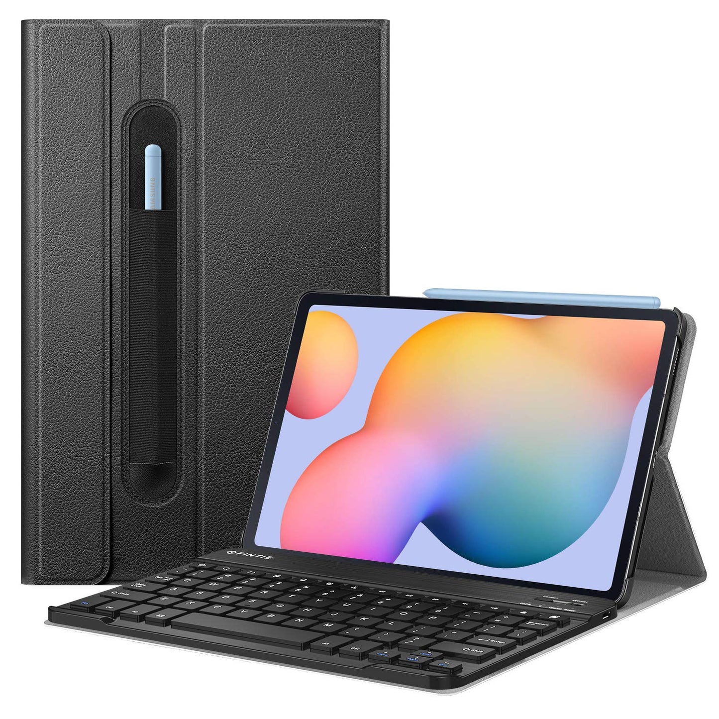 Keyboard Case for Samsung Galaxy Tab S6 Lite 10.4 inch 2022/2020 Model (SM-P610/P613/P615/P619), Slim Stand Cover with Secure S Pen Holder Detachable Wireless Bluetooth Keyboard, Black