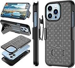 Black Belt Clip Holster with Kickstand for iPhone 14 Pro