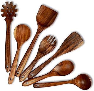 7-Piece Teak Wooden Cooking Utensil Set