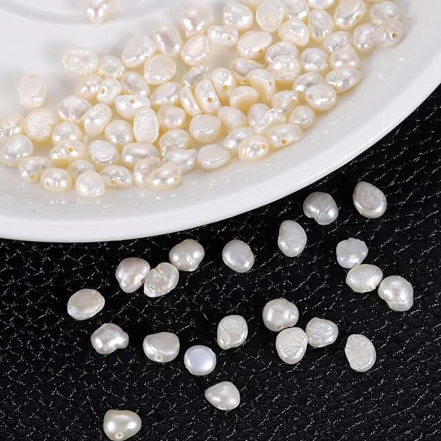 100 Freshwater Pearl Beads, 4-5mm, Irregular, White