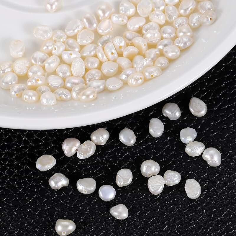 100 Freshwater Pearl Beads, 4-5mm, Irregular, White