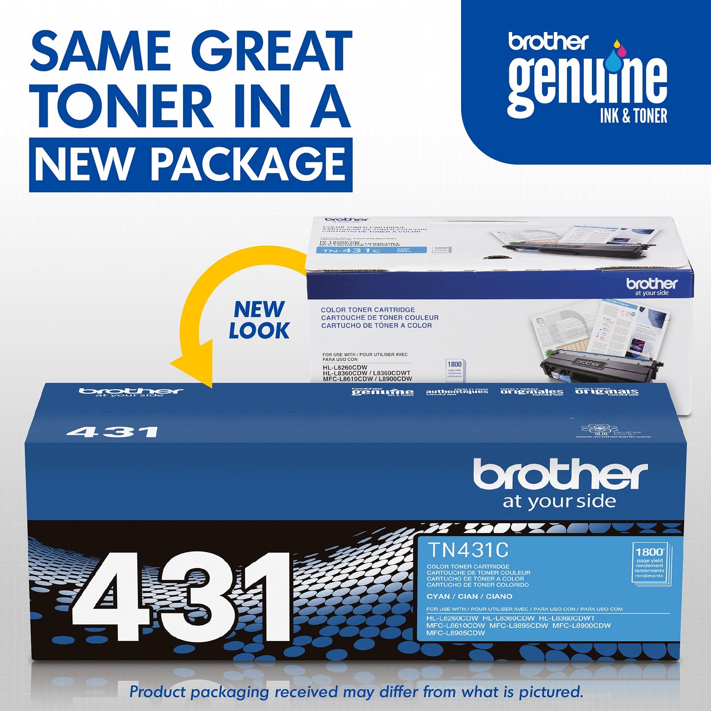 Printer TN431C Standard Yield Toner-Retail Packaging , Cyan