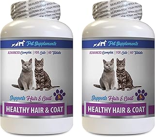 Healthy Hair and Coat Supplement for Cats, 2 Bottles