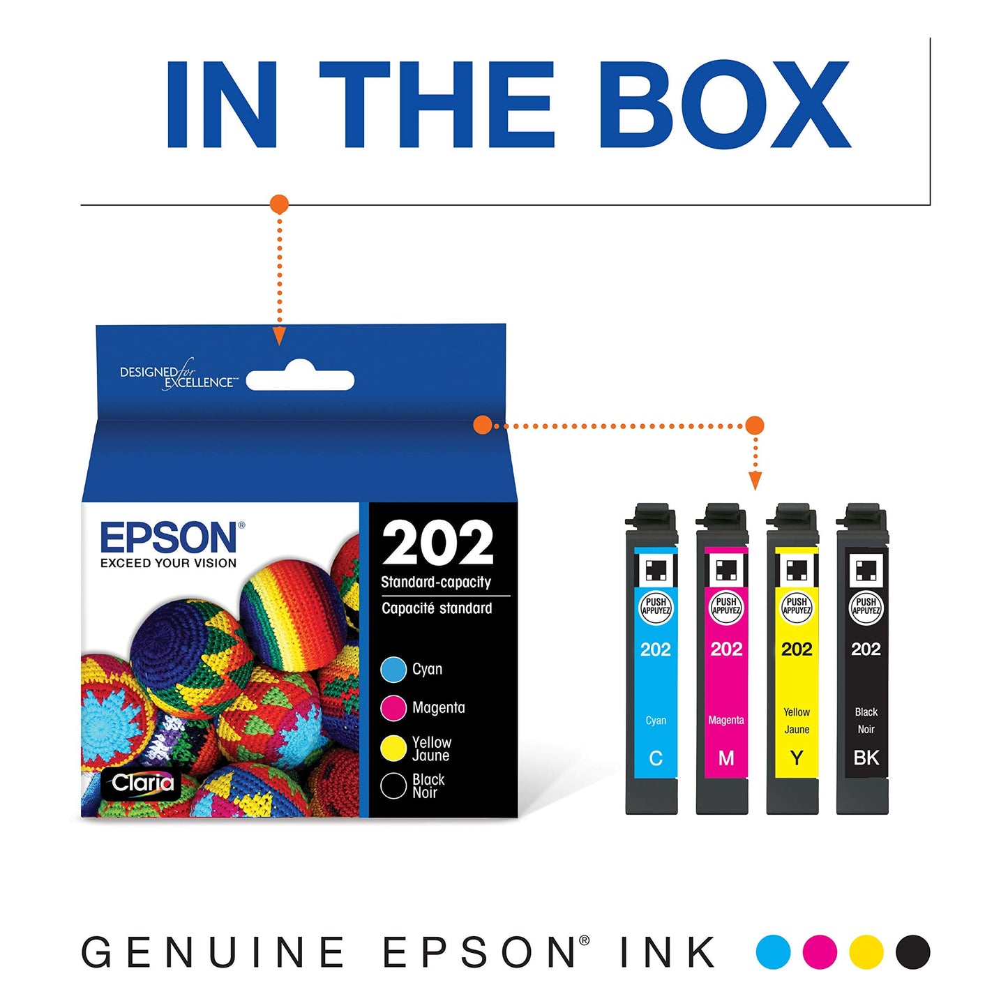 T202 Claria -Ink Standard Capacity Black & Color -Cartridge Combo Pack (T202120-BCS) for Select Expression and Workforce Printers
