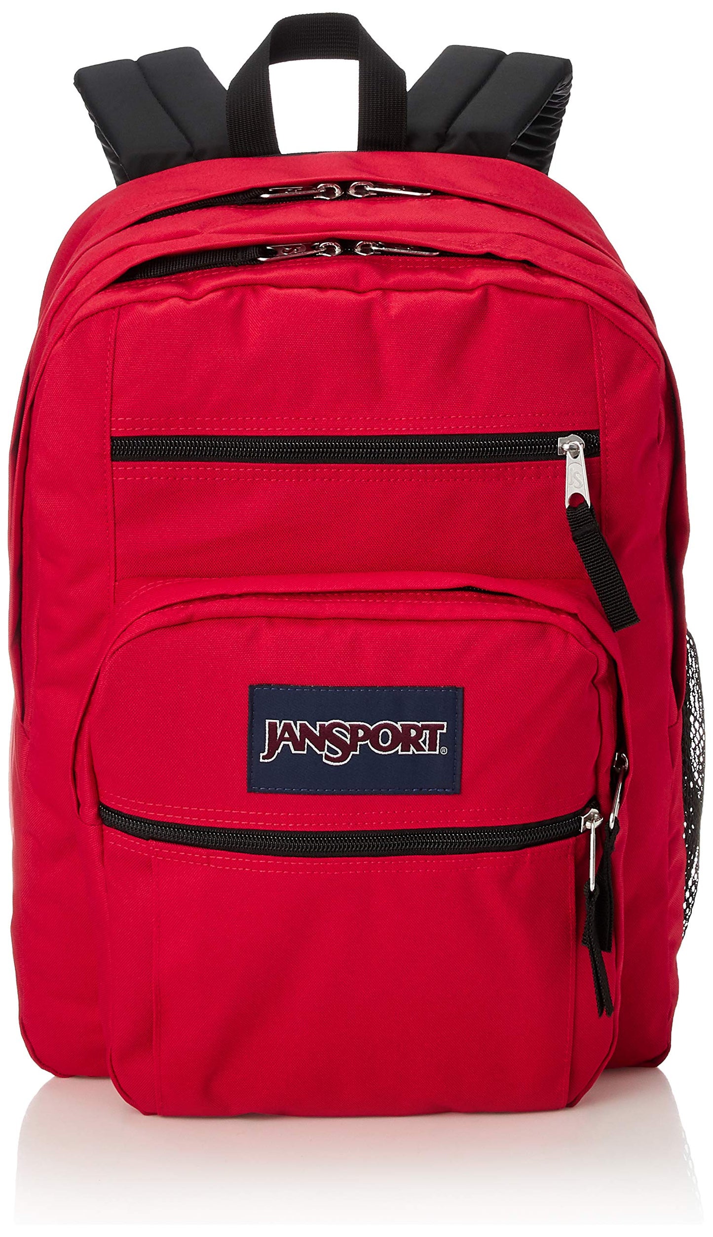 Big Student Backpack - School, Travel, or Work Bookbag with 15-Inch Laptop Compartment, Red Tape