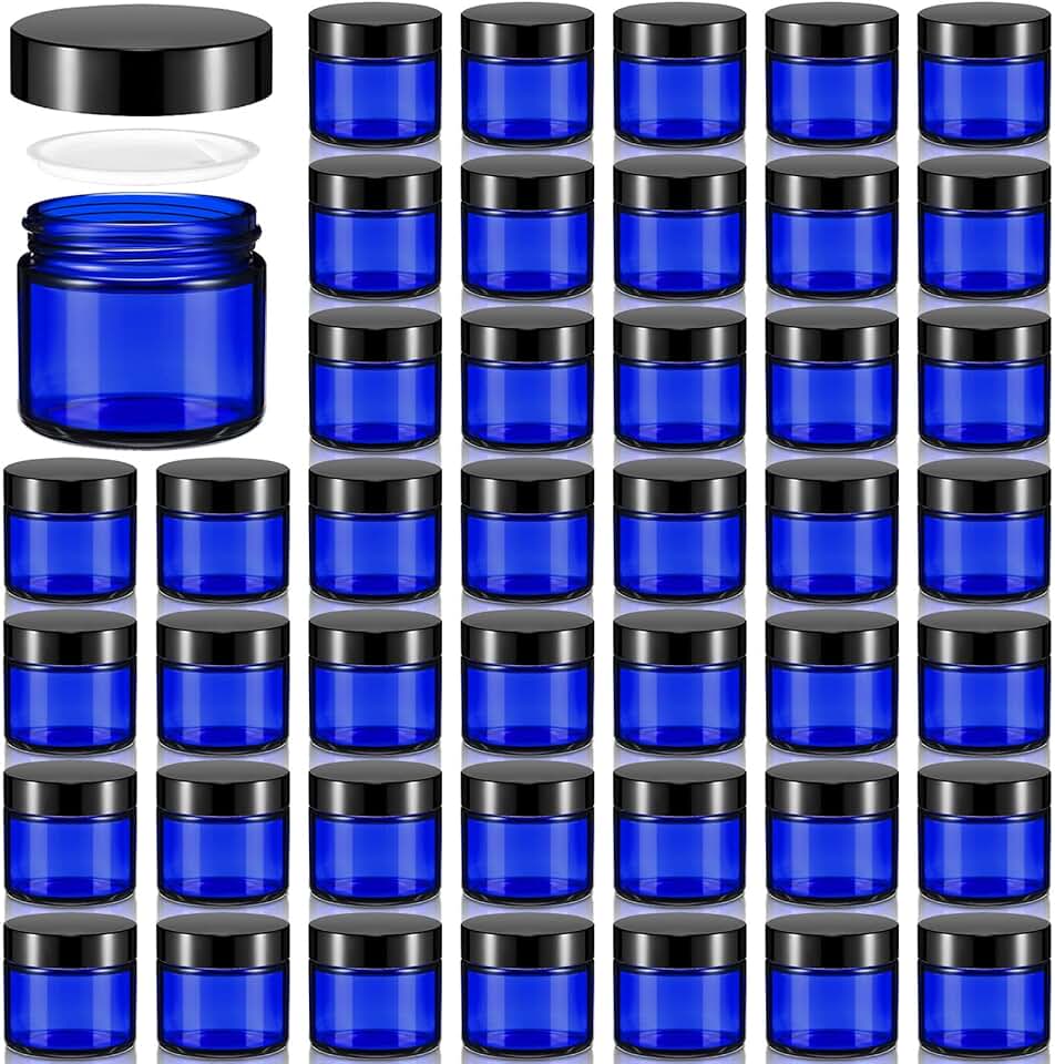 48 Pack 2 oz Glass Jars with Lids for Cosmetics