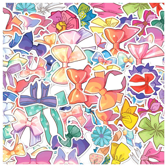 Colorful Bow Ribbon Vinyl Sticker Pack for Crafts
