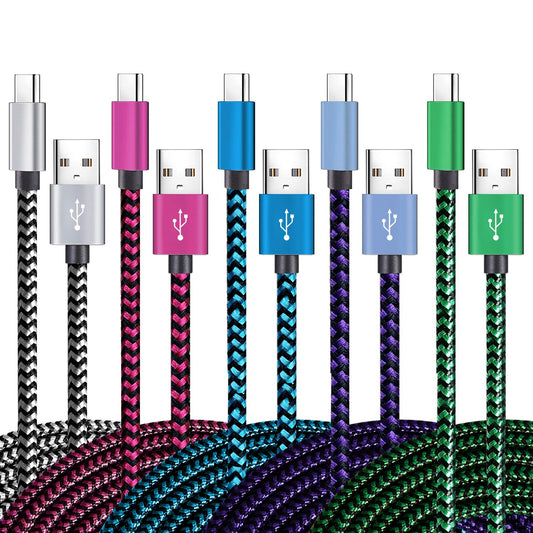 MODAIO USB Type C Fast Charging Cables 5 Pack 6Ft