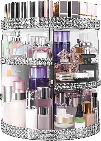Large 360° Rotating Makeup and Skincare Organizer